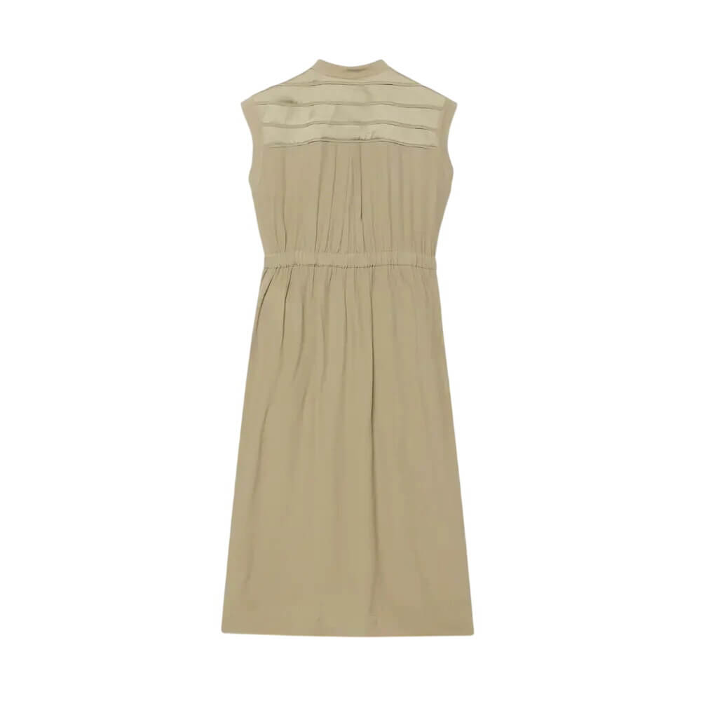 Mint Velvet Khaki Satin Utility Midi Dress